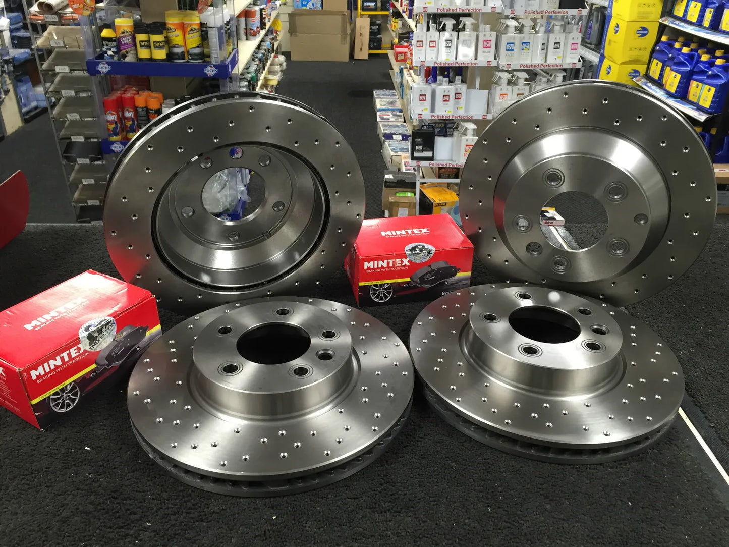 AUDI A7 3.0 TDI C7 PERFORMANCE BRAKE DISCS CROSS DRILLED FRONT REAR PADS