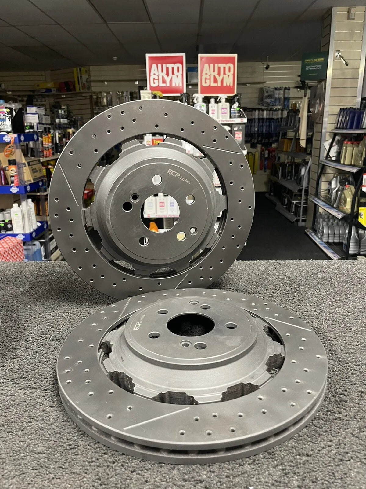 MERCEDES GT AMG GT63 SL63 65 REAR PERFORMANCE DRILLED BRAKE DISC COATED BLACK